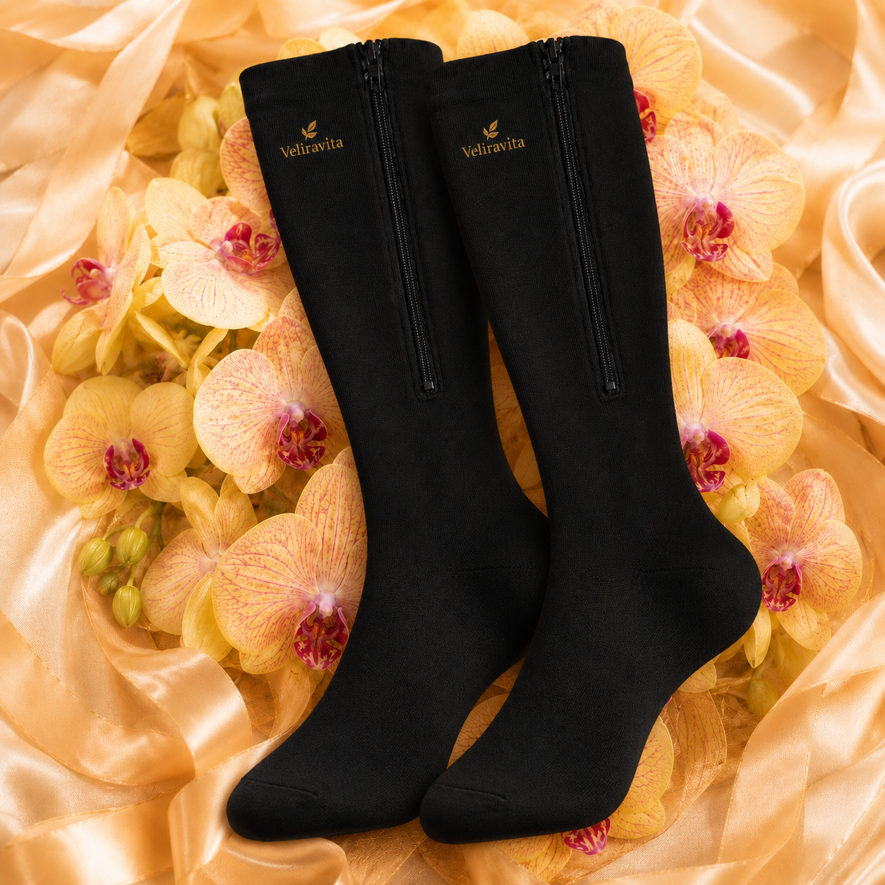 Chaussettes de contention à fermeture éclair